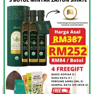 Minyak Zaitun Sihate - Rawatan Penuh 3 Botol