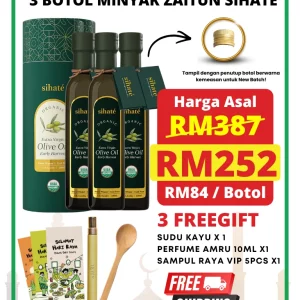Minyak Zaitun Sihate - Rawatan Penuh 3 Botol - Gift A
